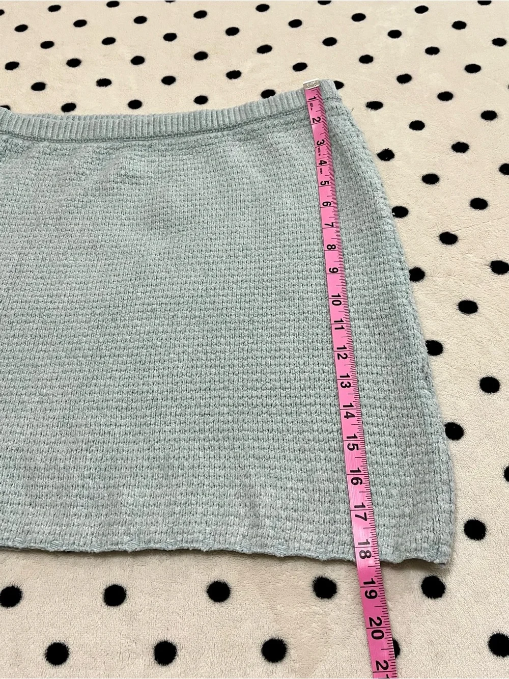 Free People Light Blue Textured Knit Mini Skirt Size L